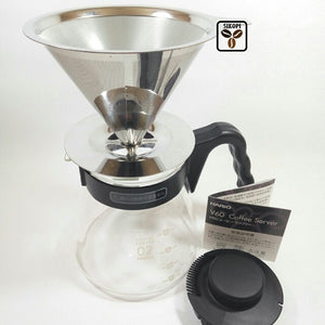 Paket Hario Coffee Server Size 02 + V60 Stainless Steel Dripper