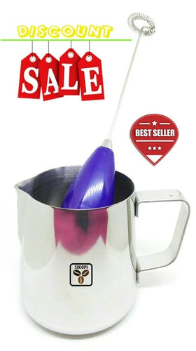 Paket Milk Jug 350ml + Electric Hand Frother